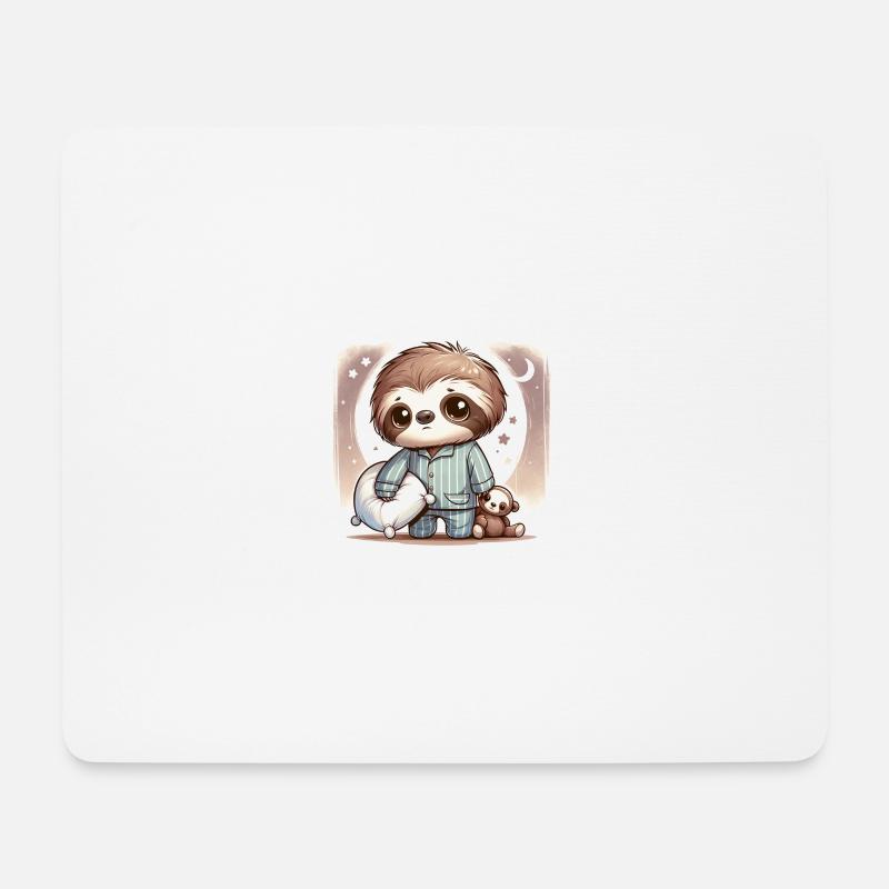 Müdes Faultier - Mousepad (Querformat) - Weiß
