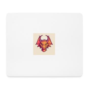 Red Cartoon Dragon - Mouse Pad (horizontal) - white - Front