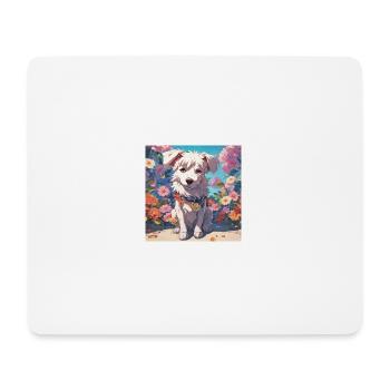dog anime design - Mousepad (Querformat) - Weiß - Vorne