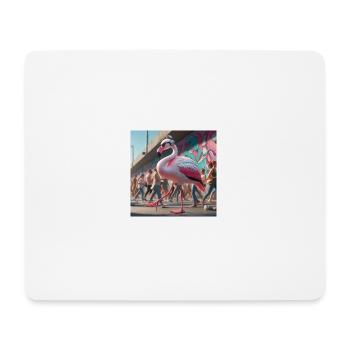 Flamingo Walk - Mousepad (Querformat) - Weiß - Vorne