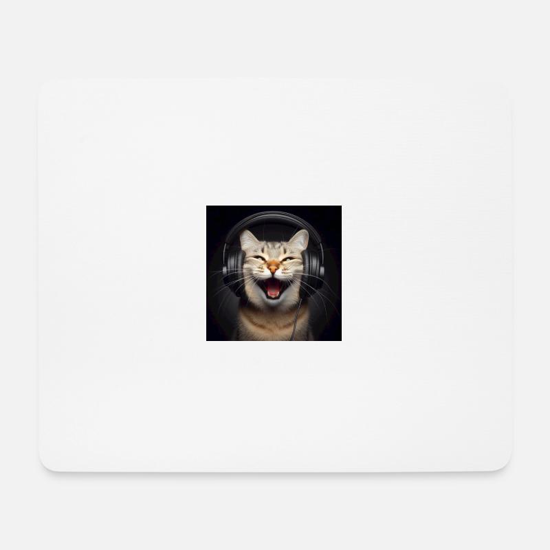 Musik Katze 2 - Mousepad (Querformat) - Weiß