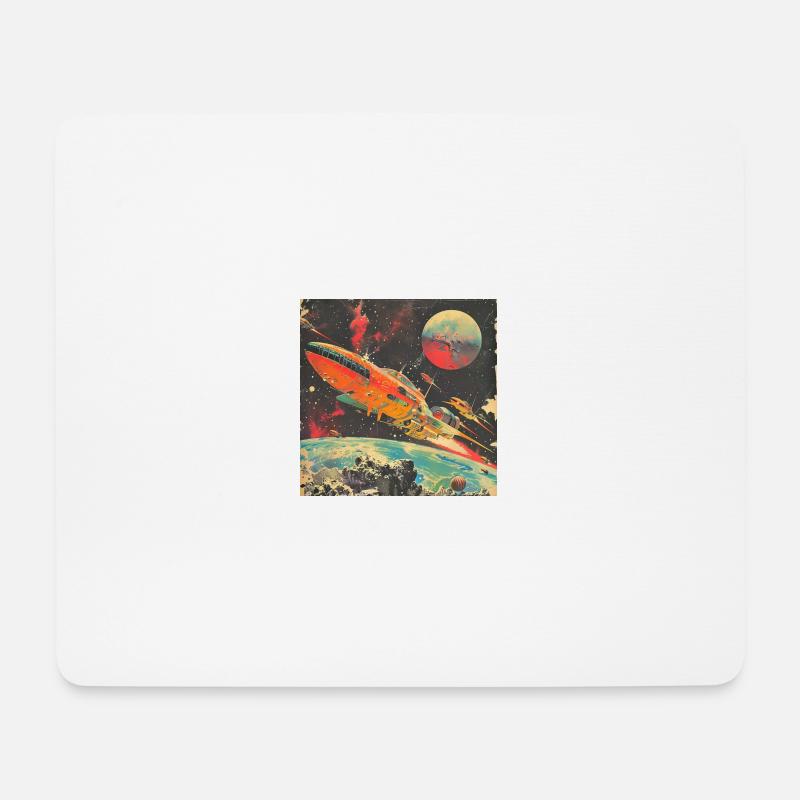 Spaceship - Mousepad (Querformat) - Weiß