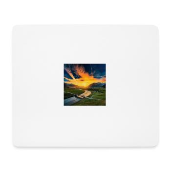 Landschaft mit Sonnenuntergang - Mousepad (Querformat) - Weiß - Vorne