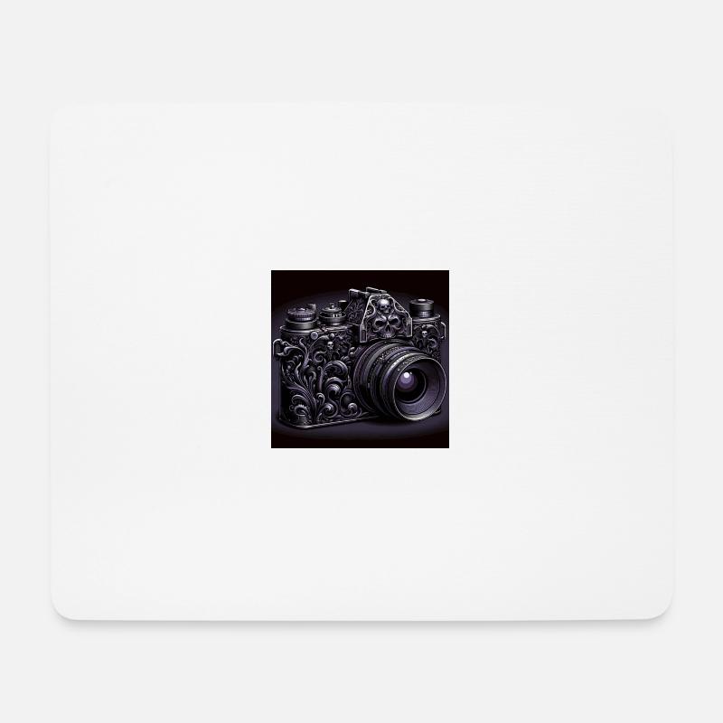 Skull Gothic Kamera - Mousepad (Querformat) - Weiß