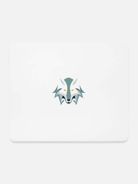 Wilde Skizze: Wolf - Mousepad (Querformat) - Weiß