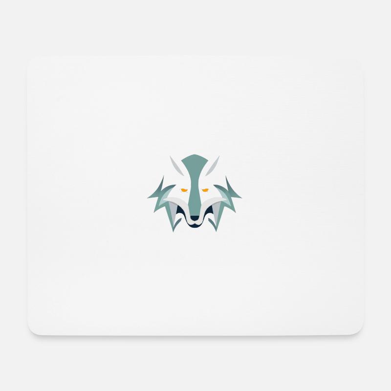 Wilde Skizze: Wolf - Mousepad (Querformat) - Weiß