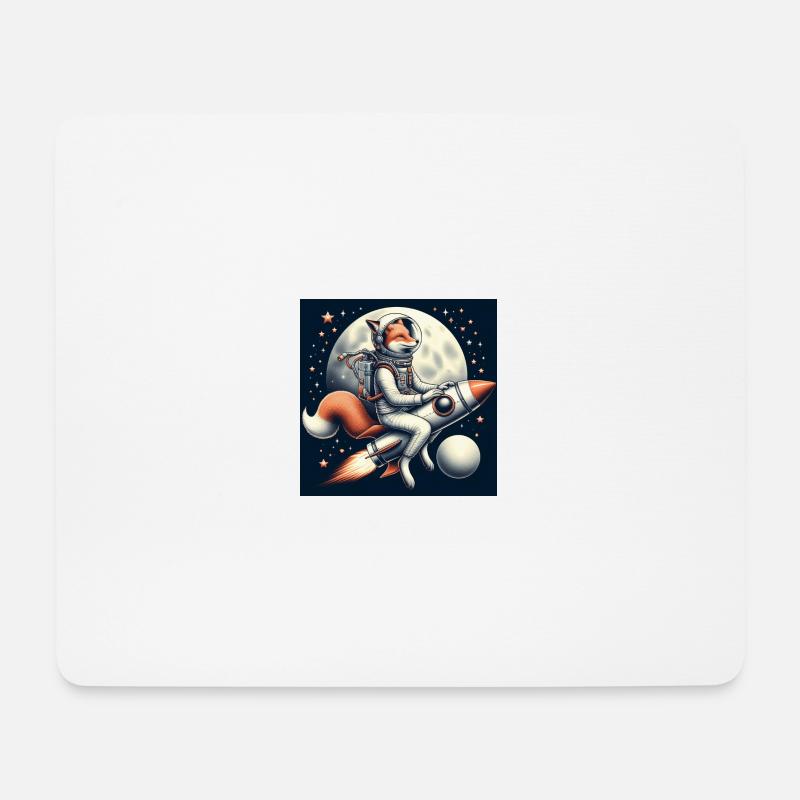 Raketen Fuchs - Mousepad (Querformat) - Weiß