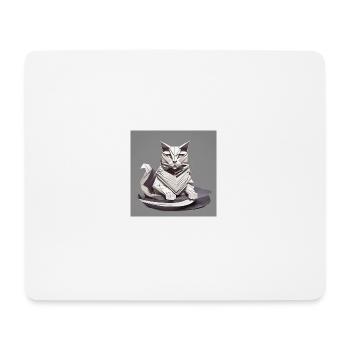Chat - Tapis de souris (format paysage) - blanc - Devant