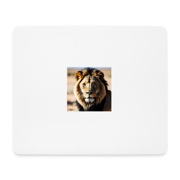 majestätischer Löwe, König der Tiere - Mousepad (Querformat) - Weiß - Vorne