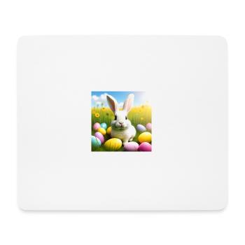 süßer Osterhase zwischen Ostereiern - Mousepad (Querformat) - Weiß - Vorne