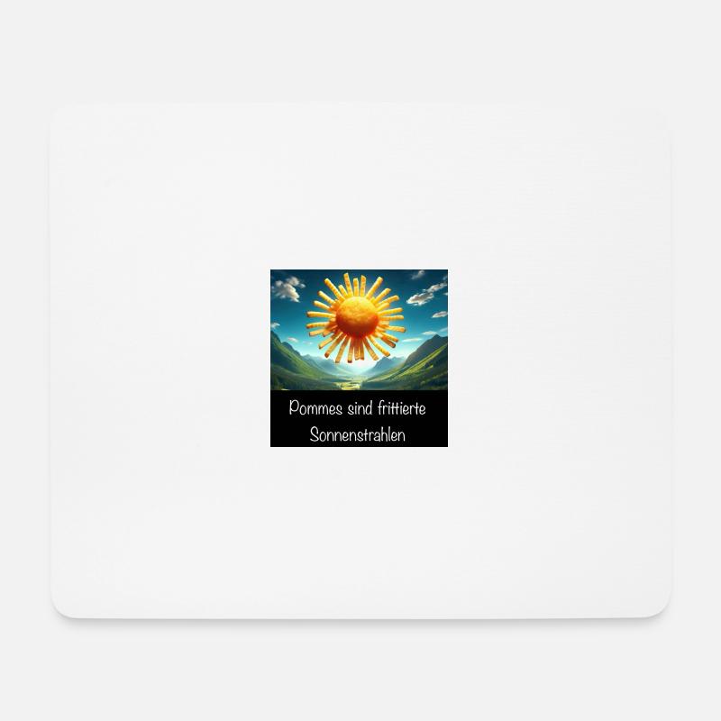 Pommes sind frittierte Sonnenstrahlen - Spruch - Mousepad (Querformat) - Weiß