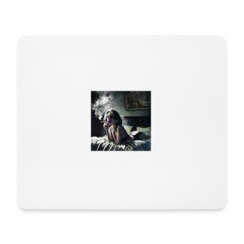 Smooking Woman - Mousepad (Querformat) - Weiß - Vorne