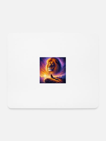 Mighty Lion of Judah 2 - Mousepad (Querformat) - Weiß