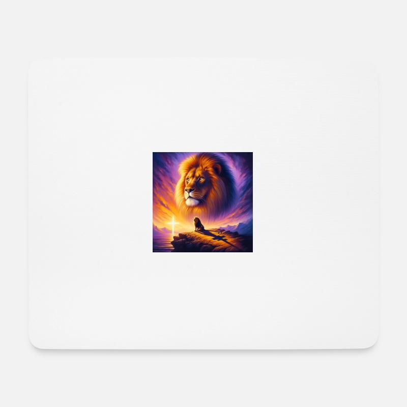 Mighty Lion of Judah 2 - Mousepad (Querformat) - Weiß