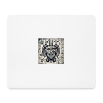 Cyborg im Dämonenstil, Steampunk, Cyberpunk - Mousepad (Querformat) - Weiß - Vorne