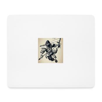 Ein Ninja mit schwarz-weißem Bleistift - Mousepad (Querformat) - Weiß - Vorne