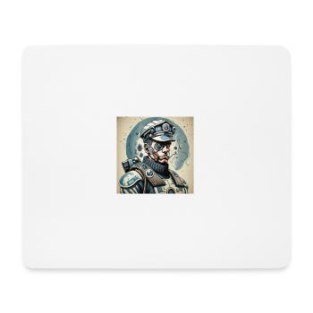 Affiche poster policier Style cyborg - Tapis de souris (format paysage) - blanc - Devant