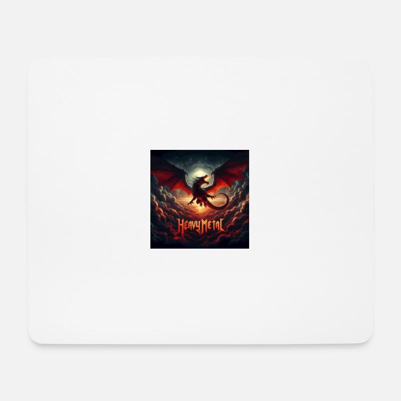 Heavy Metal Drache - Mousepad (Querformat) - Weiß