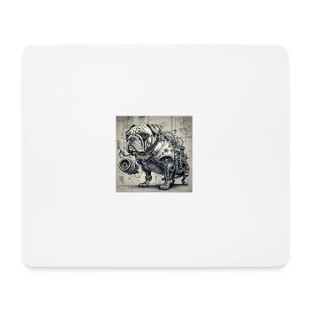 Hund Stil Cyborg Steampunk Cyberpunk Biomec - Mousepad (Querformat) - Weiß - Vorne