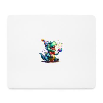 Dino de fête - Tapis de souris (format paysage) - blanc - Devant