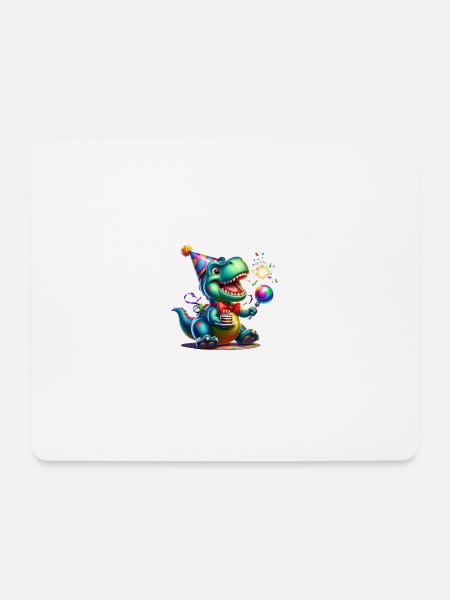 Party Dino - Mouse Pad (horizontal) - white