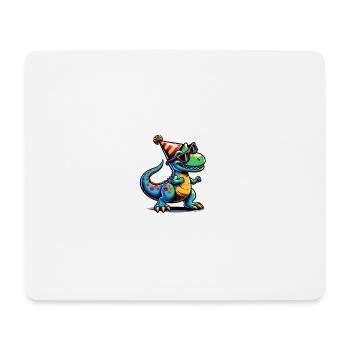 Dino de fête - Tapis de souris (format paysage) - blanc - Devant