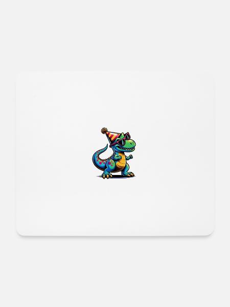 Party Dino - Mouse Pad (horizontal) - white