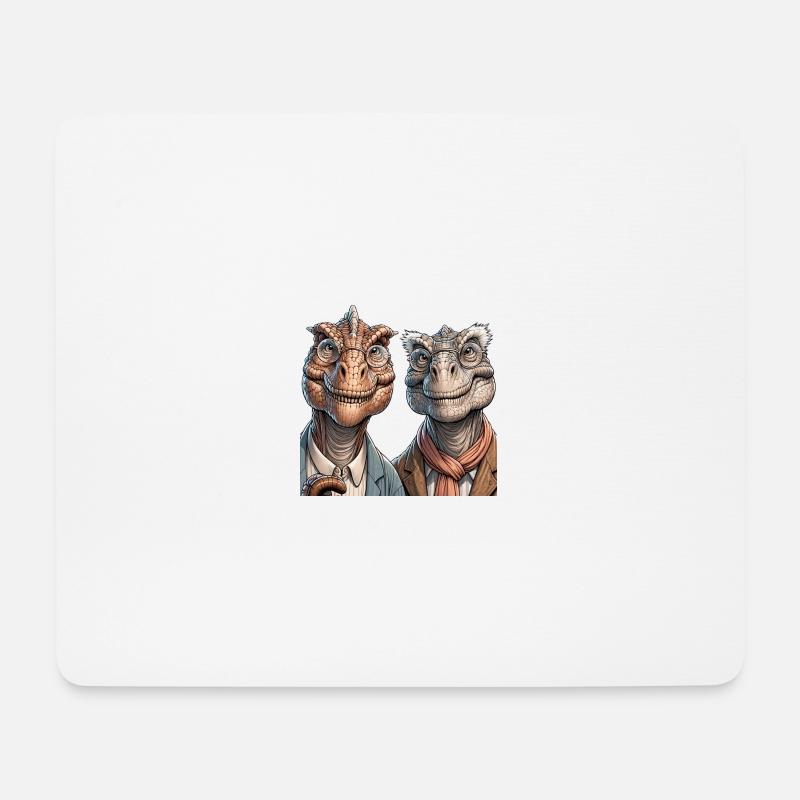 Senior Dino - Mousepad (Querformat) - Weiß