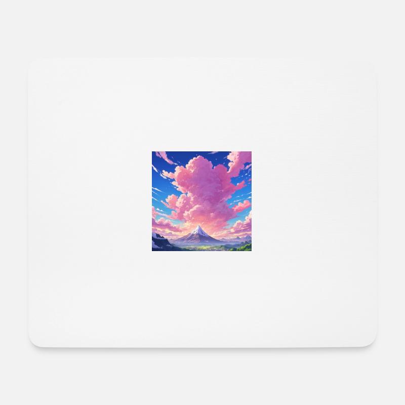 Anime rosa Wolken - Mousepad (Querformat) - Weiß
