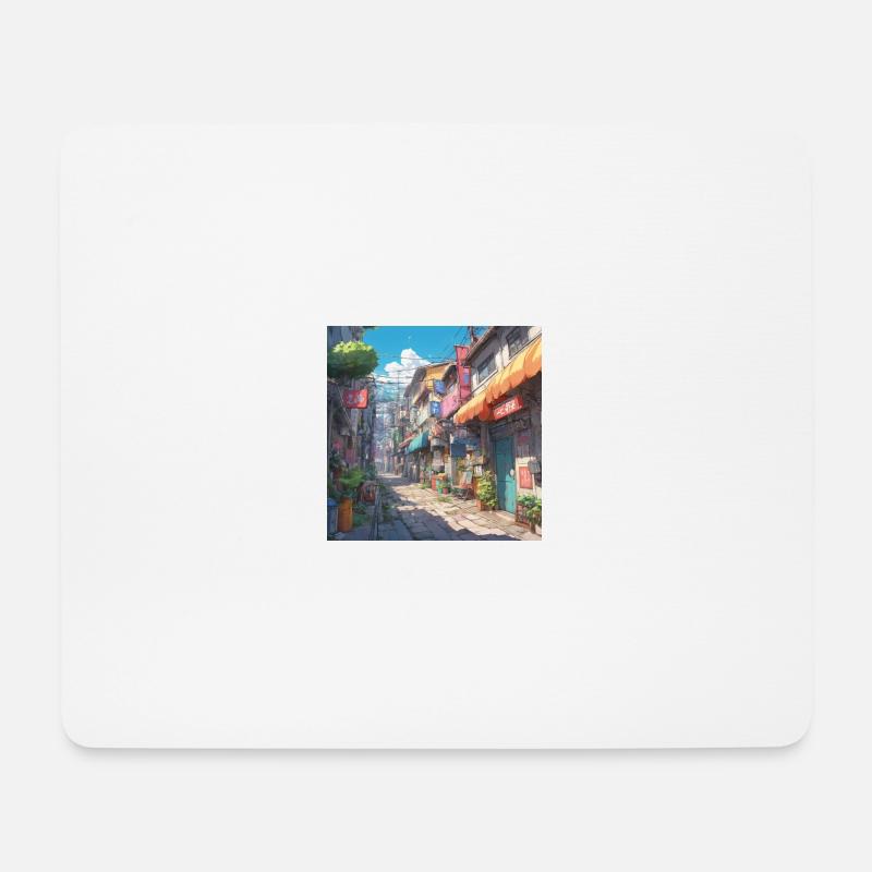 Japanische Straße - Mousepad (Querformat) - Weiß