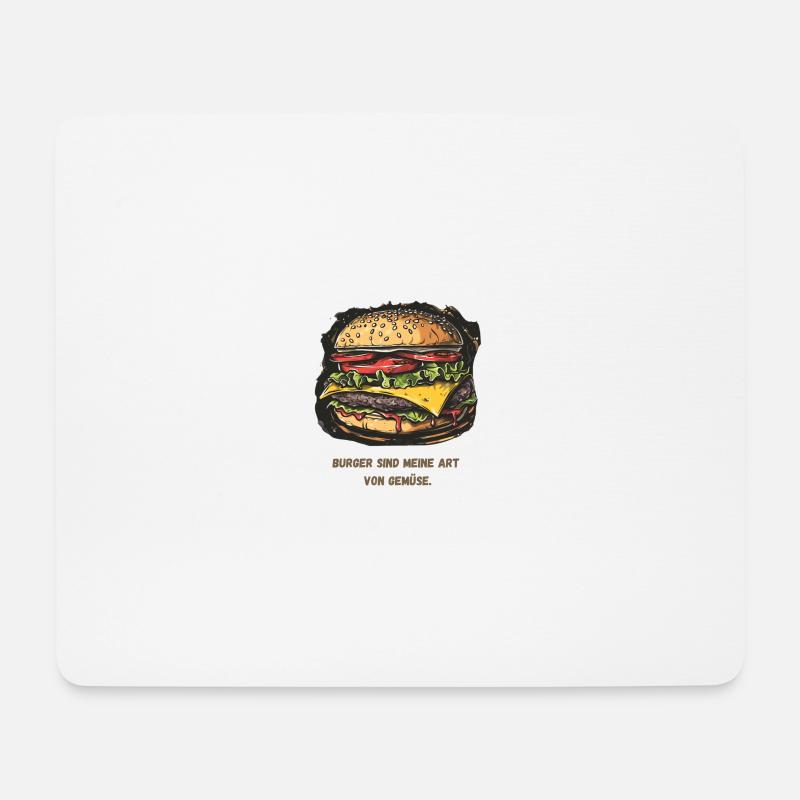 Burger-Liebe: Mein Grünzeug - Mousepad (Querformat) - Weiß