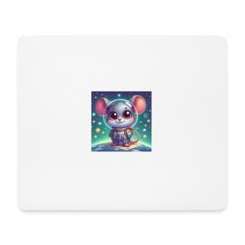 Space Maus im Raumanzug auf dem Mond - Mousepad (Querformat) - Weiß - Vorne
