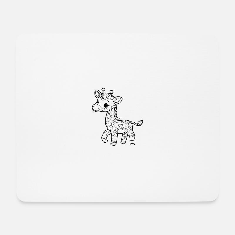 Giraffe - Mousepad (Querformat) - Weiß
