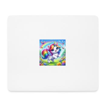 Chat licorne - Tapis de souris (format paysage) - blanc - Devant