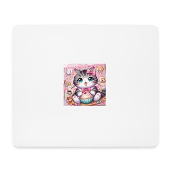 chat pâtissier - Tapis de souris (format paysage) - blanc - Devant