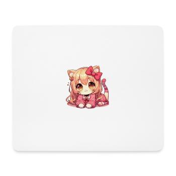 Manga Cat - Mouse Pad (horizontal) - white - Front