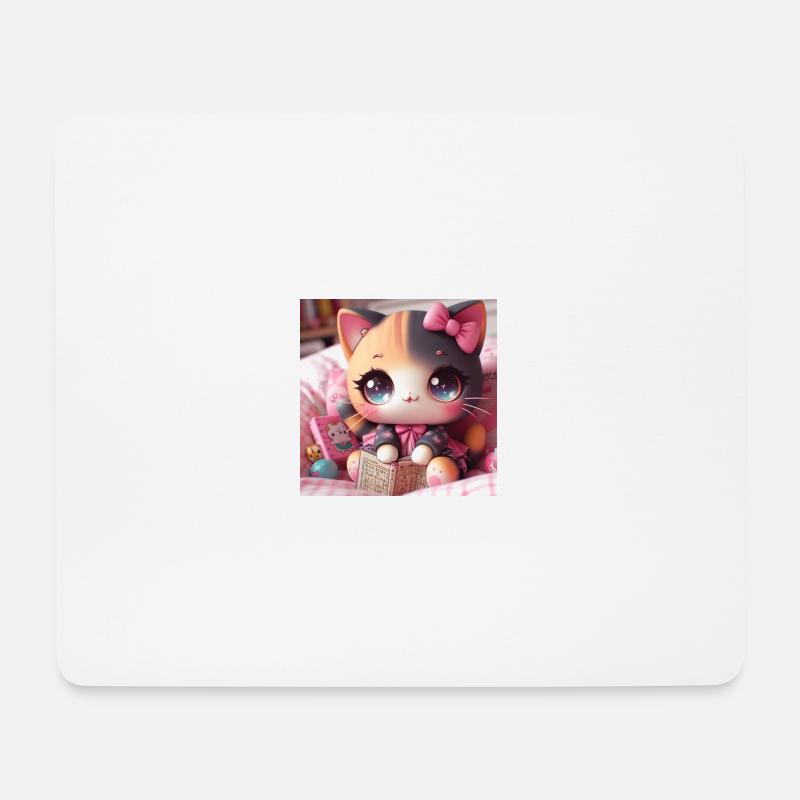 Girly Cat - Mouse Pad (horizontal) - white