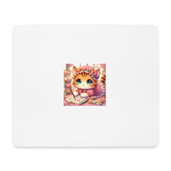 Kitten Artist - Mouse Pad (horizontal) - white - Front