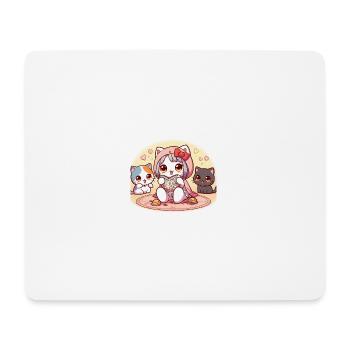 chat qui lit - Tapis de souris (format paysage) - blanc - Devant