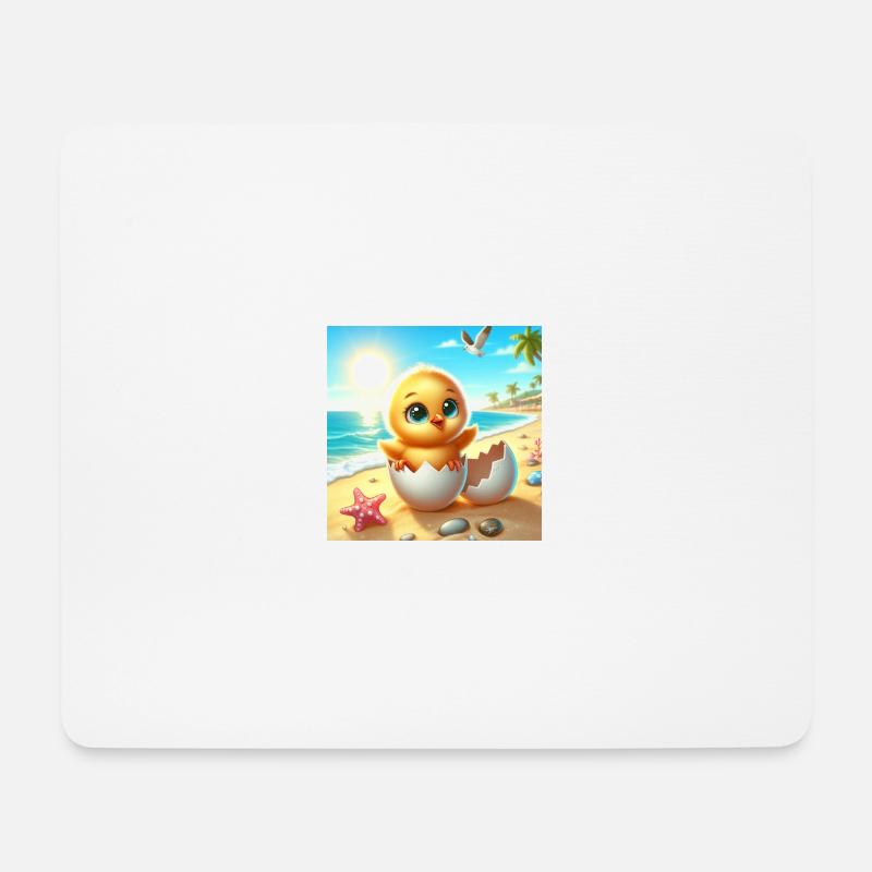 Sweet Küken schlüpft aus einem Ei am Strand - Mousepad (Querformat) - Weiß