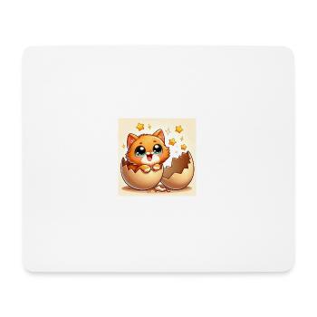 Sweet Kitty mit grossen Augen schlüpft aus Ei - Mousepad (Querformat) - Weiß - Vorne
