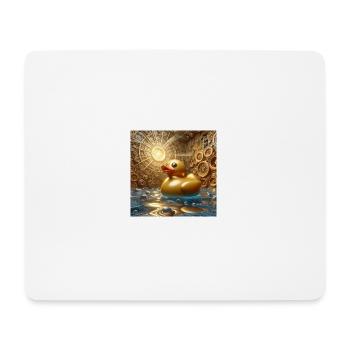 Bath Duck in Gold in Risograph Hyperrealism - Mouse Pad (horizontal) - white - Front