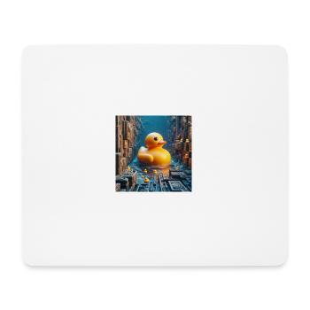 Yellow Bath Duck in Risograph Hyperrealism City - Mouse Pad (horizontal) - white - Front