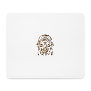 Vintage Aviator Skull - Mouse Pad (horizontal) - white - Front