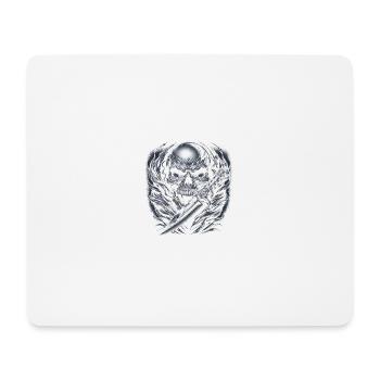 Totenkopf mit Messer - Mousepad (Querformat) - Weiß - Vorne