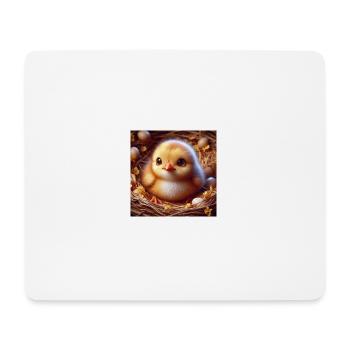 Küken 3D Hyperrealismus gelb weiss im Nest - Mousepad (Querformat) - Weiß - Vorne