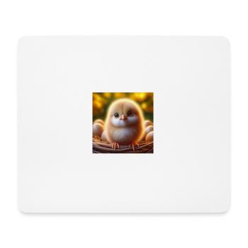 Küken 3D Hyperrealismus gelb weiss mit Eiern - Mousepad (Querformat) - Weiß - Vorne