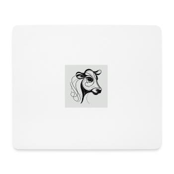 Kuh gezeichnet - Mousepad (Querformat) - Weiß - Vorne
