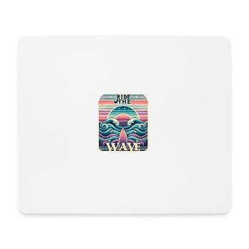 Surfer sur la vague - Tapis de souris (format paysage) - blanc - Devant