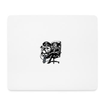 Bulldogge als Chef - Mousepad (Querformat) - Weiß - Vorne